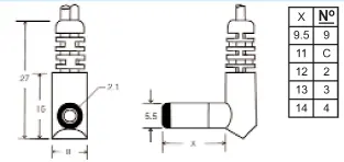 GLOBTEK right angle female plug 2 conductor